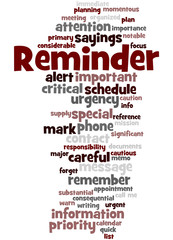 Obraz premium Reminder, word cloud concept 4