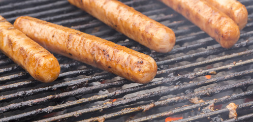 Hot Dogs on Grill Grate