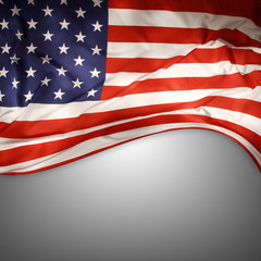 USA flag on grey