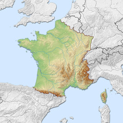 Relief map of France