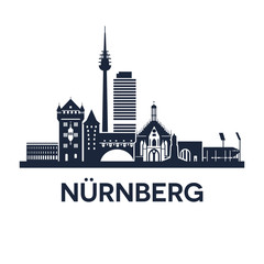 Nuremberg Skyline Emblem - obrazy, fototapety, plakaty