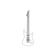 Naklejka premium Isolated silhouette of an electric guitar
