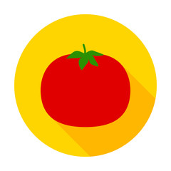 Tomato flat circle icon