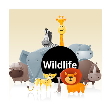 Wild animal background ,vector, illustration