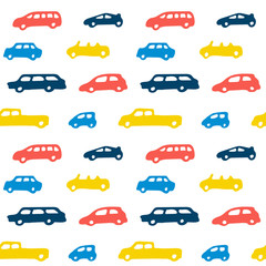 Car toy color seamless pattern background