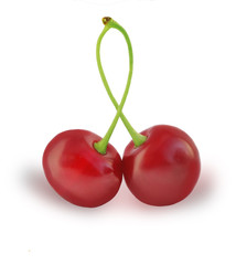 juicy cherry on a white background