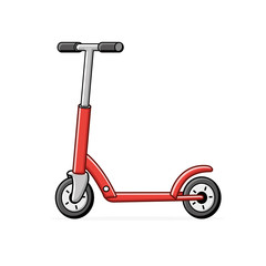 Red kick scooter icon. © ghrzuzudu
