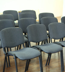 Fototapeta premium Empty classroom with many armchairs .