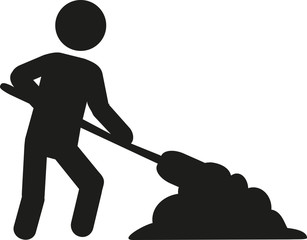 Workman with shovel