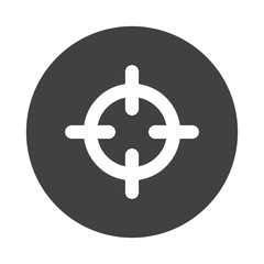 White Scope icon on black button isolated on white