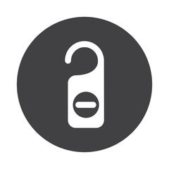 White Hotel Hanger icon on black button isolated on white