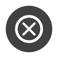 White Rss icon on black button isolated on white