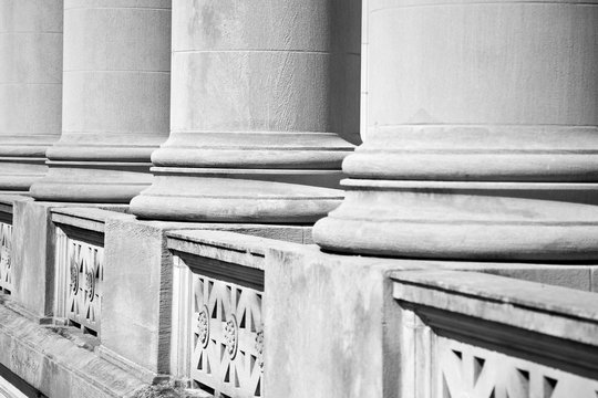 Architectural Columns on a Federal Courthouse