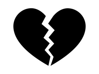 Heartbreak / broken heart or divorce flat icon for apps and websites