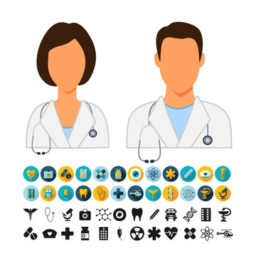 Doctors Physicians Icons