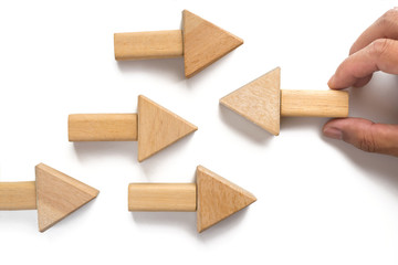 Wood block on white background.