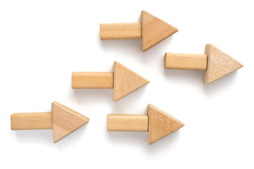 Wood block on white background