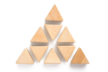 Wood block on white background.