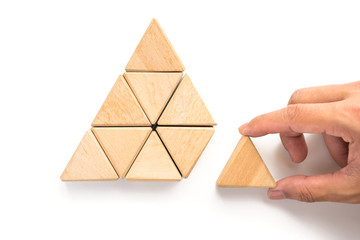 Wood block on white background.