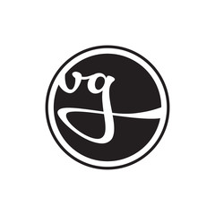 initial letter logo circle with ring