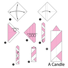 Step by step instructions how to make origami A Candle.