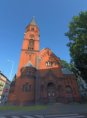 Fototapeta na wymiar Red church in Usti nad Labem city
