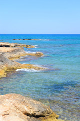 Rocks on the coast of Cretan Sea.
