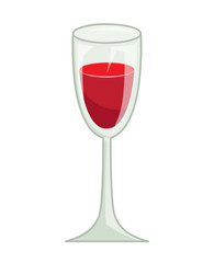 glass of red wine isolated illustration