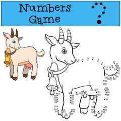 Educational games for kids: Numbers game. Cute goat.