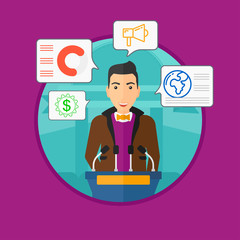 Male speaker on the podium.