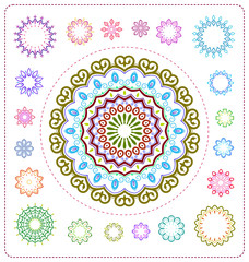 set of colorful mandala illustration in vector format for various use