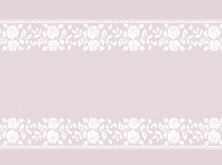 Lace border on pink
