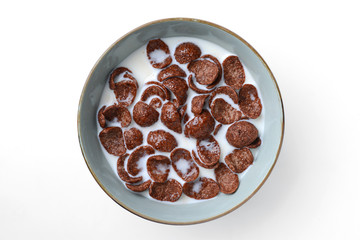chocolate cereal with milk