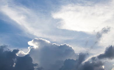 colorful dramatic sky with cloud at sunset