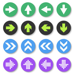 Arrow sign icon set. Flat style. Vector Eps10