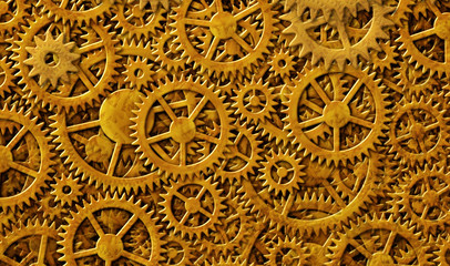 Gears Gold Background Design