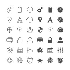 Setting icons, included normal and enable state.