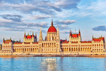 Fototapeta na wymiar Hungarian Parliament at evening. Budapest. One of the most beaut