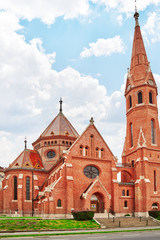 Fototapeta na wymiar Reformed Church (Calvinist Church) in Hungary - is the largest P