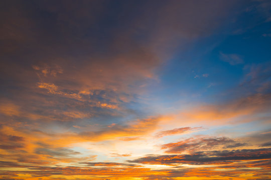 Beautiful color sunset sky for background web design or backdrop © fotobieshutterb