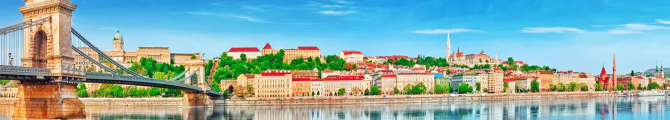 Stickers pour porte Széchenyi lánchíd Vue panoramique sur l& 39 une des plus belles villes d& 39 Europe - Bu