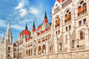 Hungarian Parliament close-up. Budapest. One of the most beautif