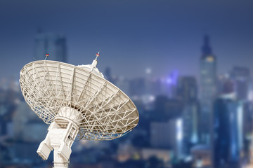 satellite dish antenna radar and building background © FrameAngel