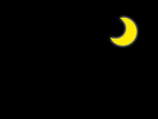 yellow moon on dark night sky background