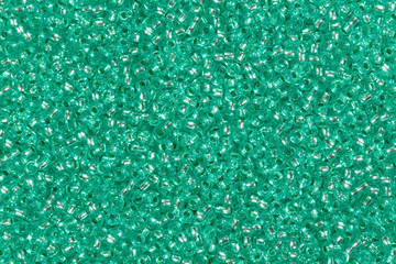 Green glass beads.