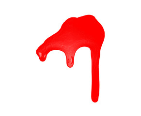 Red nail polish isolated on white background