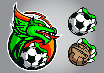 dragon football logo vector © KosinStudio