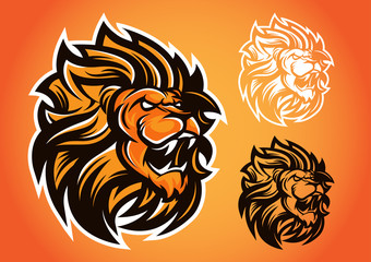lion red logo vector