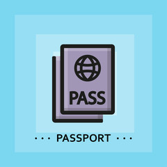 Vector flat passport icon