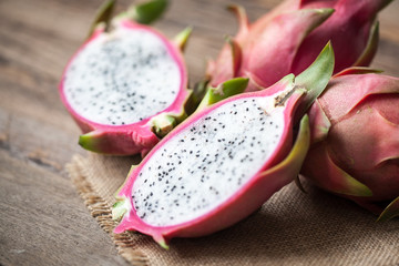 Dragon Fruit on the wooden background